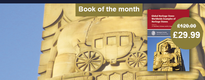 Book of the month slide for homepage showing image of book's front cover and price reduction from £120 to £29.99